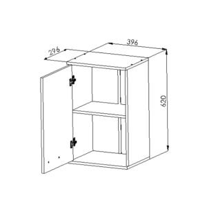 Alto: 62cm x Ancho: 40cm x Prof.: 29.6cm