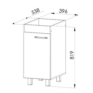 Alto: 81.9cm x Ancho: 40cm x Prof.: 53.8cm