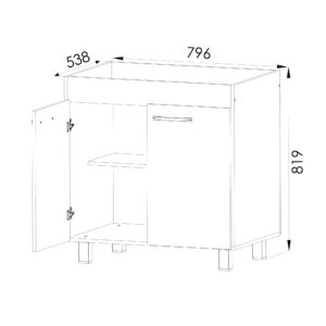 Bajomesada 80cm Medidas