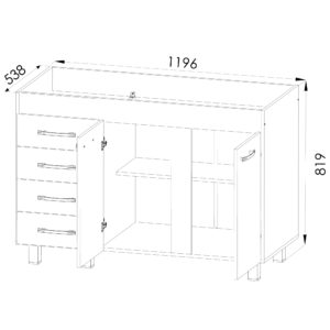 Bajomesada 120cm Medidas