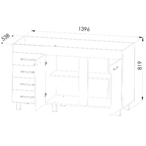 Bajomesada 140cm Medidas