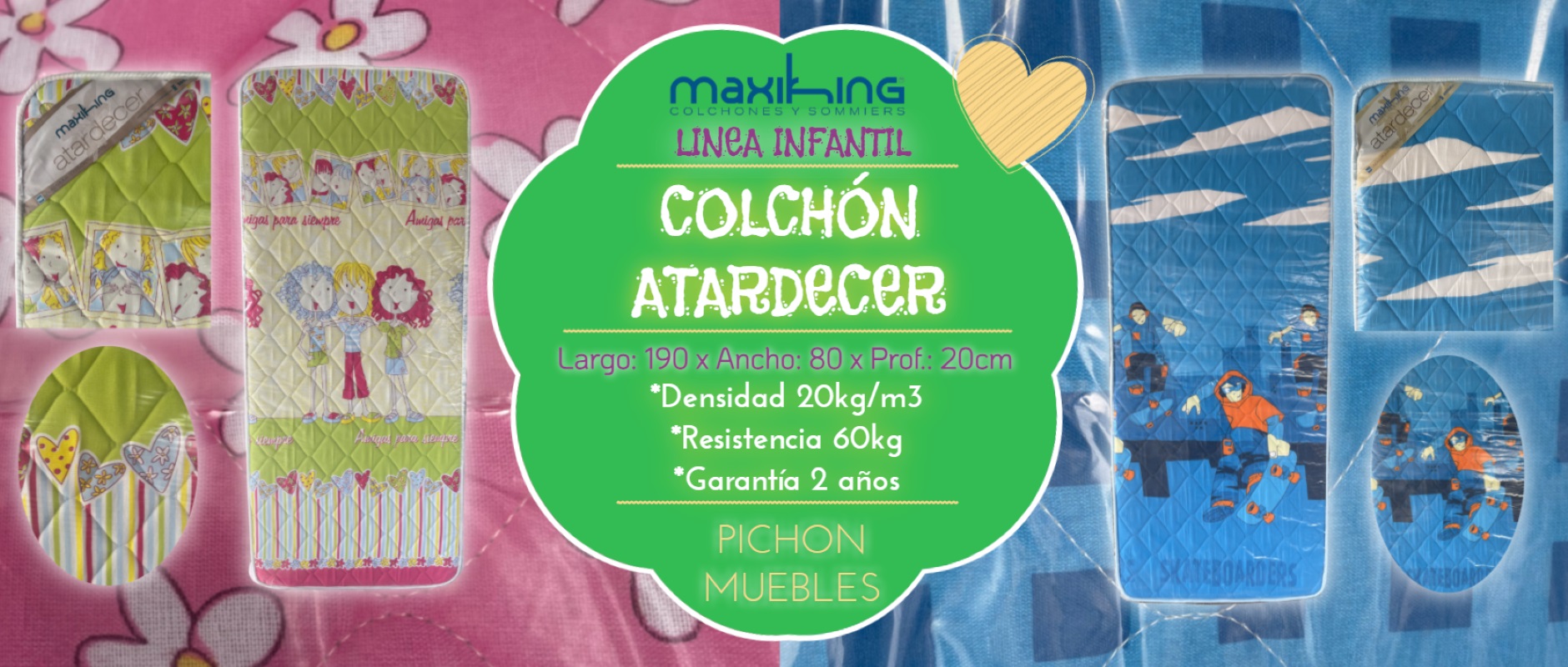 Colchon infantil atardecer maxiking BANNER