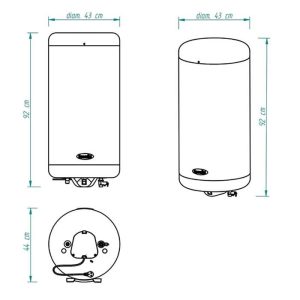 Diámetro 42,5cm. Altura 92cm.