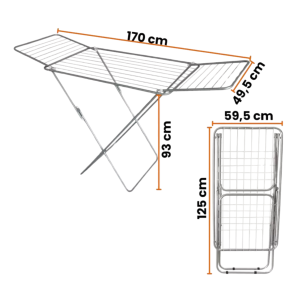 Abierto 170x49.5x93cm Cerrado125x59.5cm